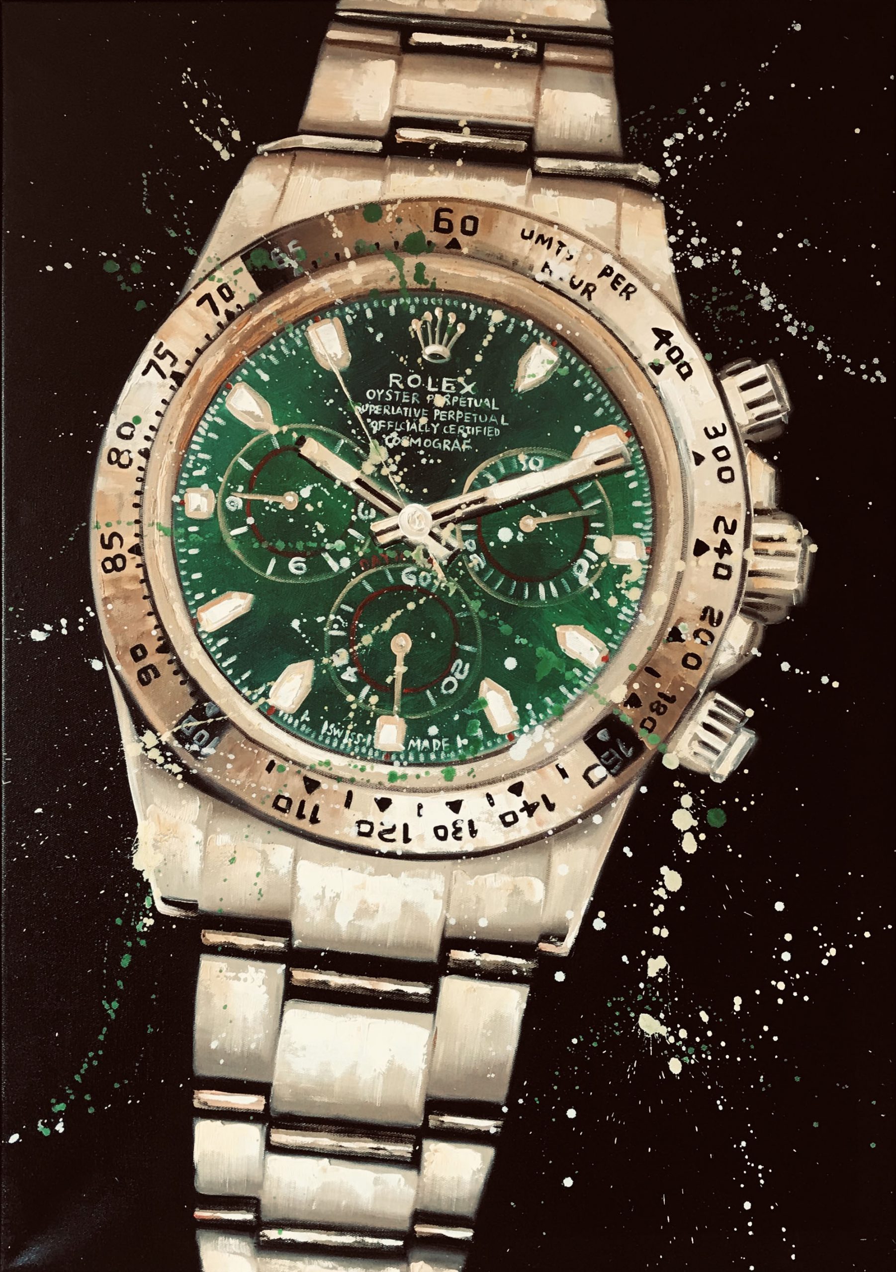 rolex watch painting